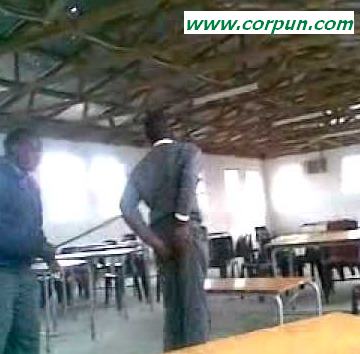 Student rubs buttocks after caning