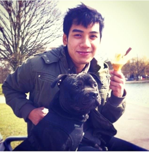 Yuen with his dog and an ice cream