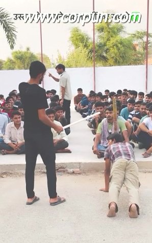 Military trainee receives caning