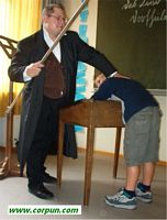 Re-enactment of supposed classroom punishment: CLICK TO ENLARGE